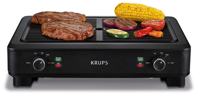 Krups + Precision Indoor Electric Grill in Stainless Steel
