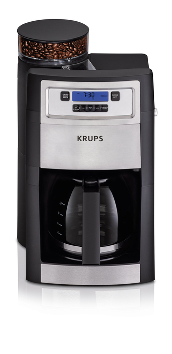 Black Renewed KRUPS Grind and Brew Auto-start Coffee Maker with Builtin Burr Coffee Grinder 10 Cups 
